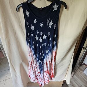 Patriotic Starry Sleeveless Swim Coverup